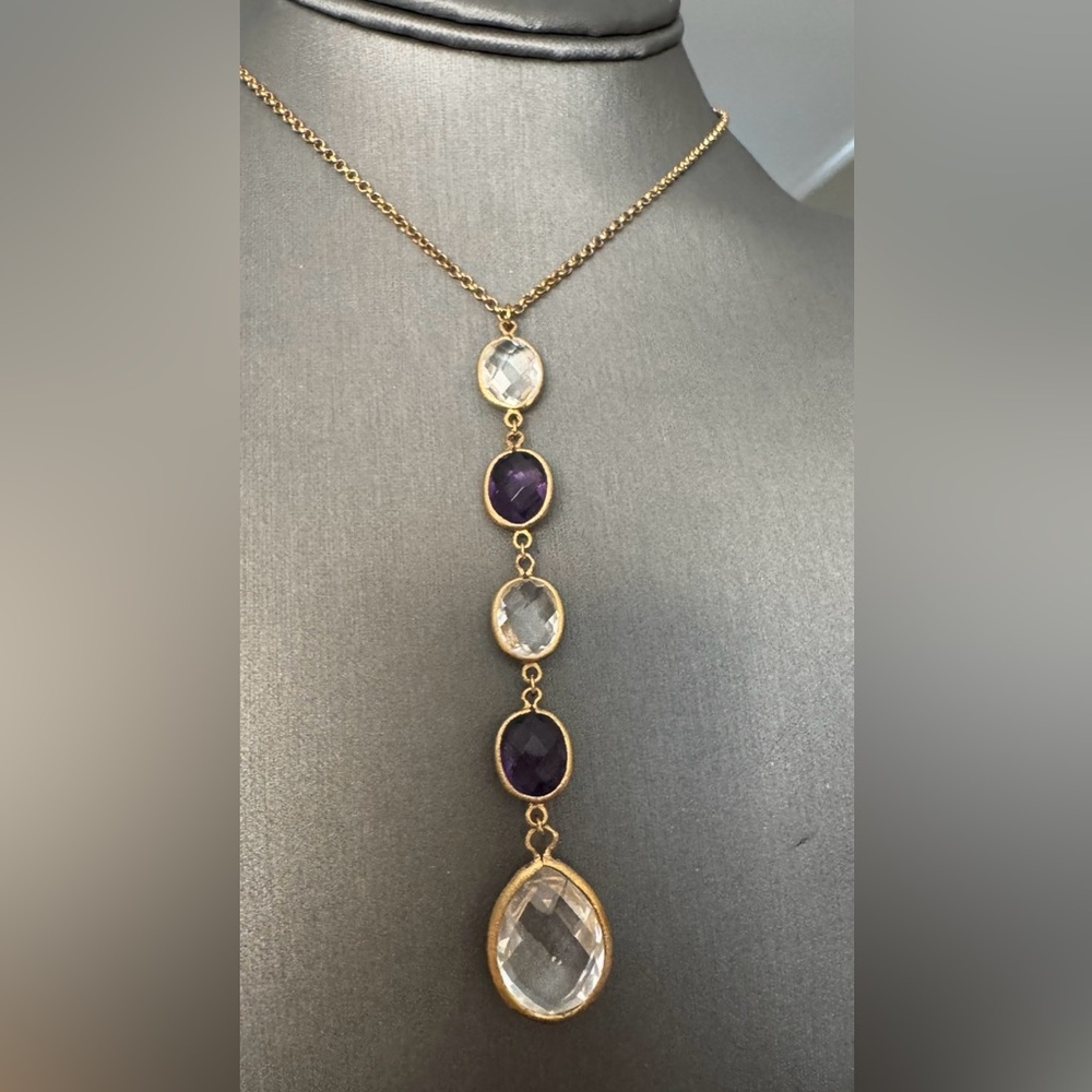 Rivka Friedman Drop Crystal Necklace